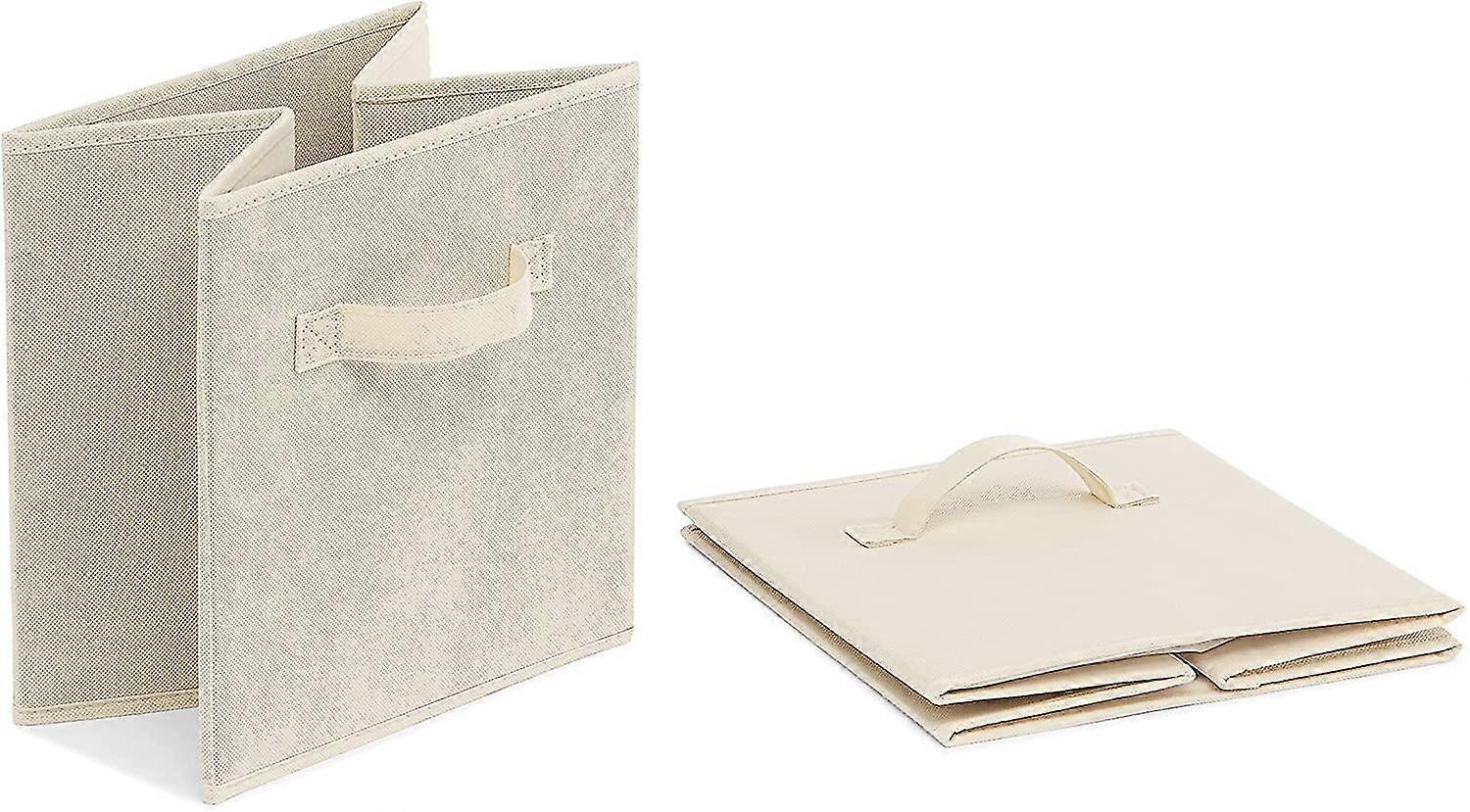 Yaju Foldable Storage Bins Cubes Organizer, 2-pack, Beige