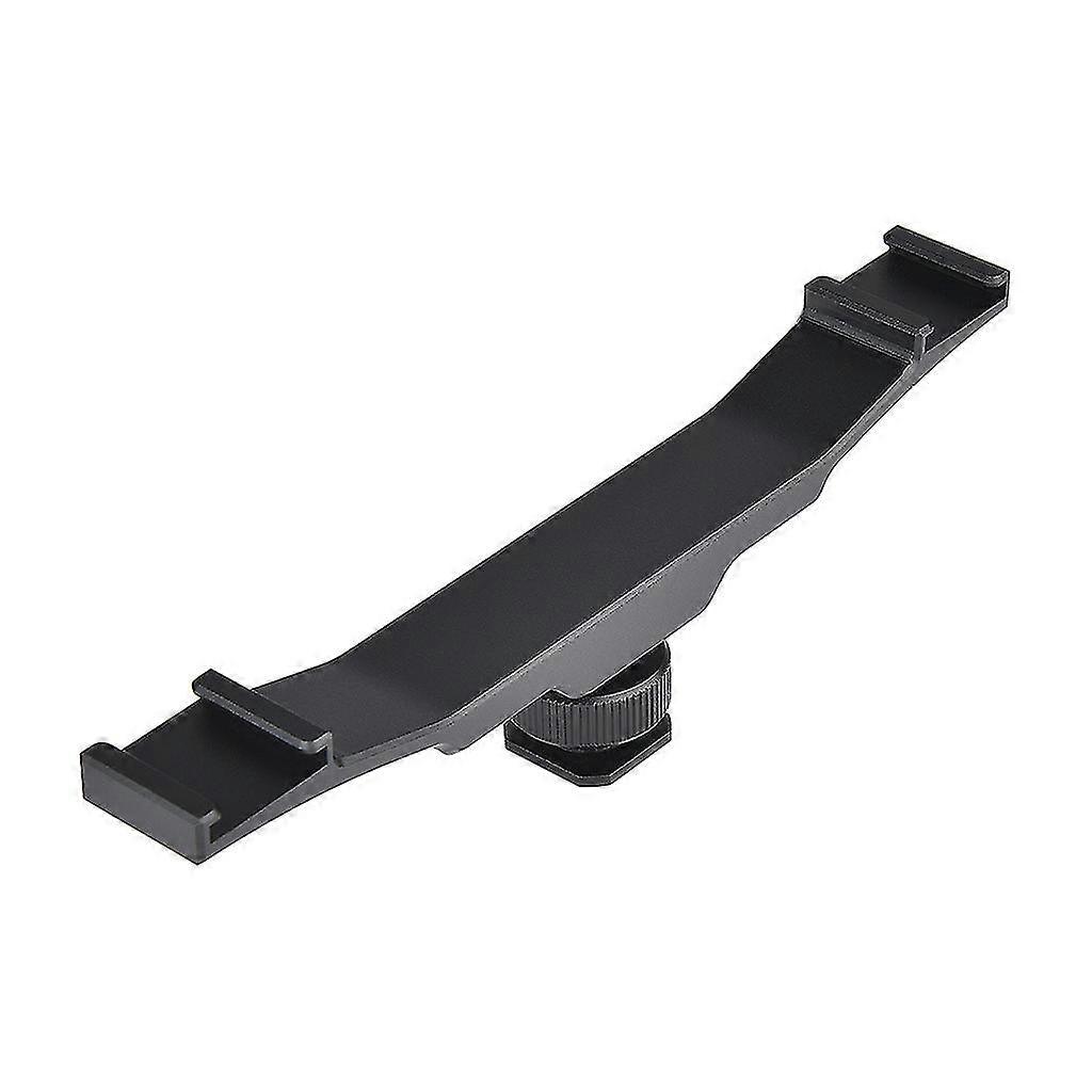 Dual Cold Shoe Mount Extension Bar, 2 Coldshoe Mounts Double Bracket Extension Rod With 1/4" Thread Hole For Mic&monitor