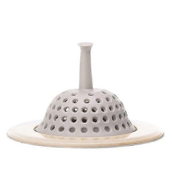 Silicone Sink Strainer, Round Sink Stopper, 4.3" Diameter, Beige