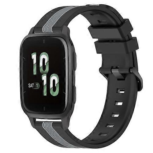 For Garmin Forerunner Sq2 20mm Vertical Two-Color Silicone Watch Band