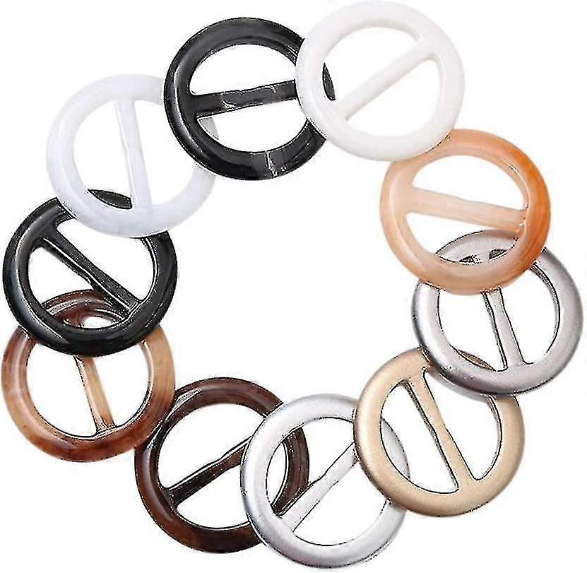 Redondo elegante clips de camisa Clips de bufanda Anillos Bufandas Bufandas Tee Shirt Clip Anillo de resina Anillo de ropa Camiseta Clip Bufandas Hebilla Ropa Anillo Envoltura (20pcs -t