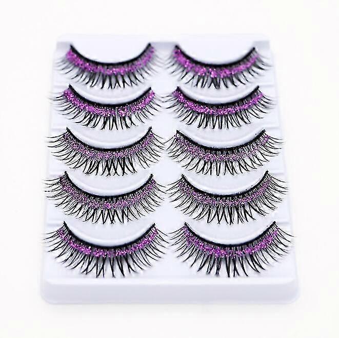 5 Pairs Of Colored False Eyelashes Three-dimensional Multi-layer False Eyelashes