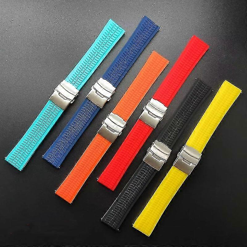 20/22 / 24mm المطاط للطي مشبك حزام تمديد للماء الرياضة ووتش الفرقة