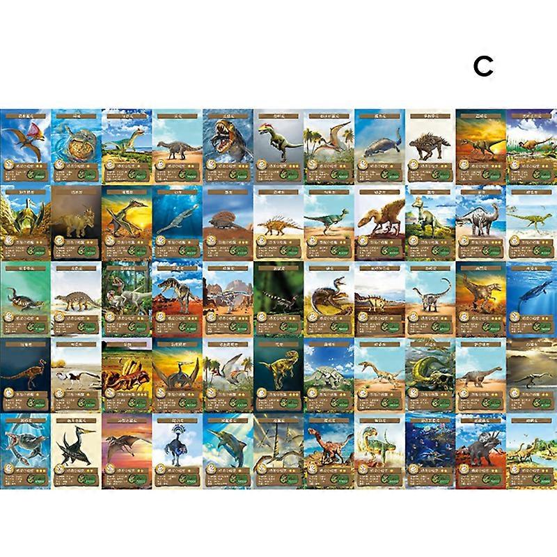 Portable Dinosaur Cognition Cards Creative Parent-Child Interaction Puzzle Game Toys Great Gifts for Children