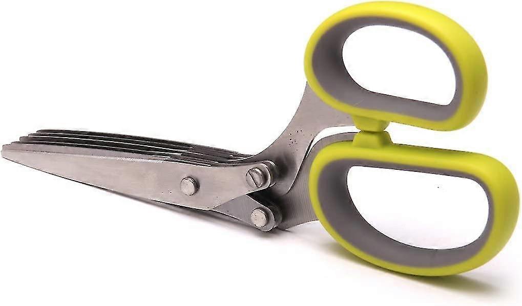 Stainless Steel Multi-layer Scissors With 5 Blades For Kitchen (green) (1pcs)