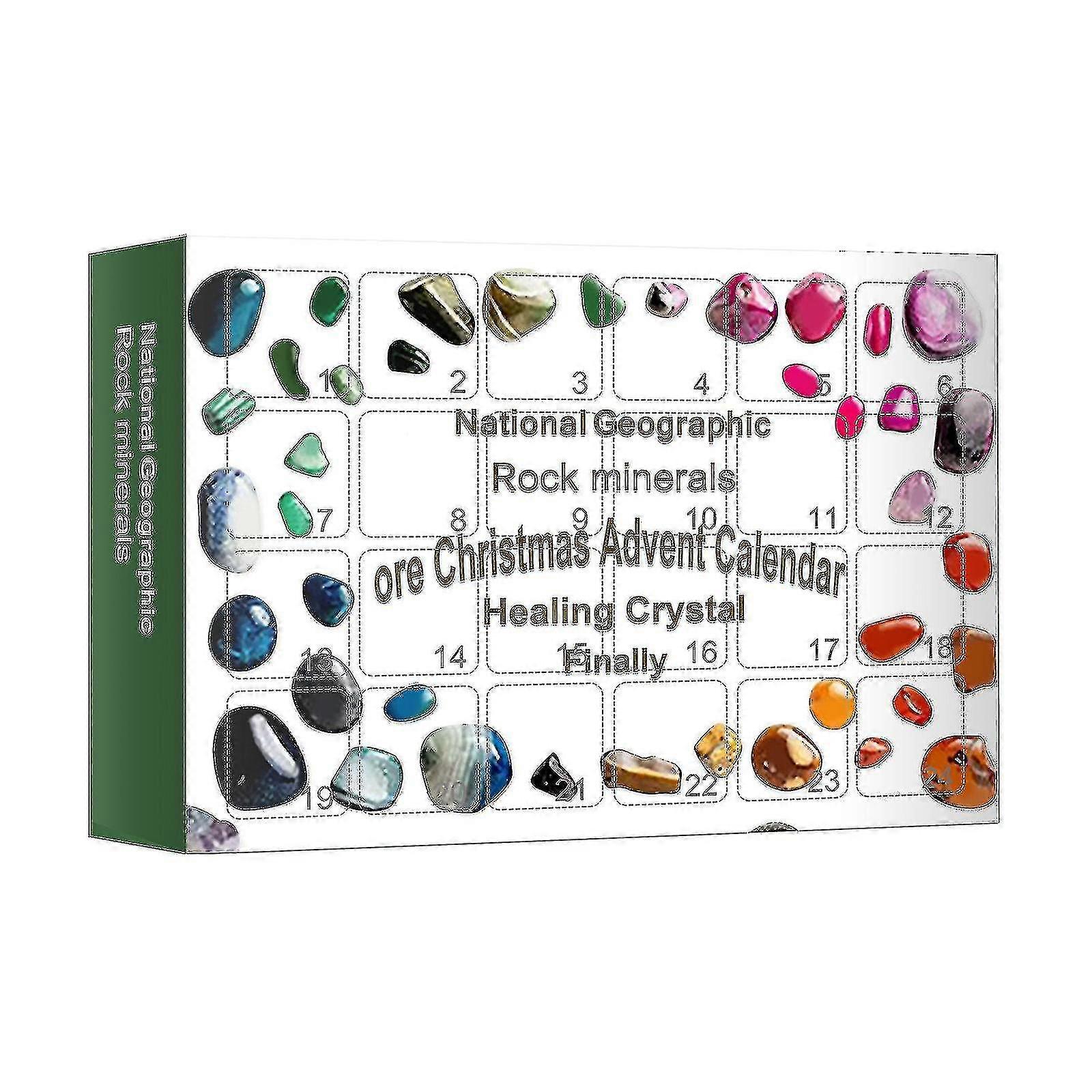 Healing Crystal Advent Calendar,pebbles Countdown Calendars 24pcs