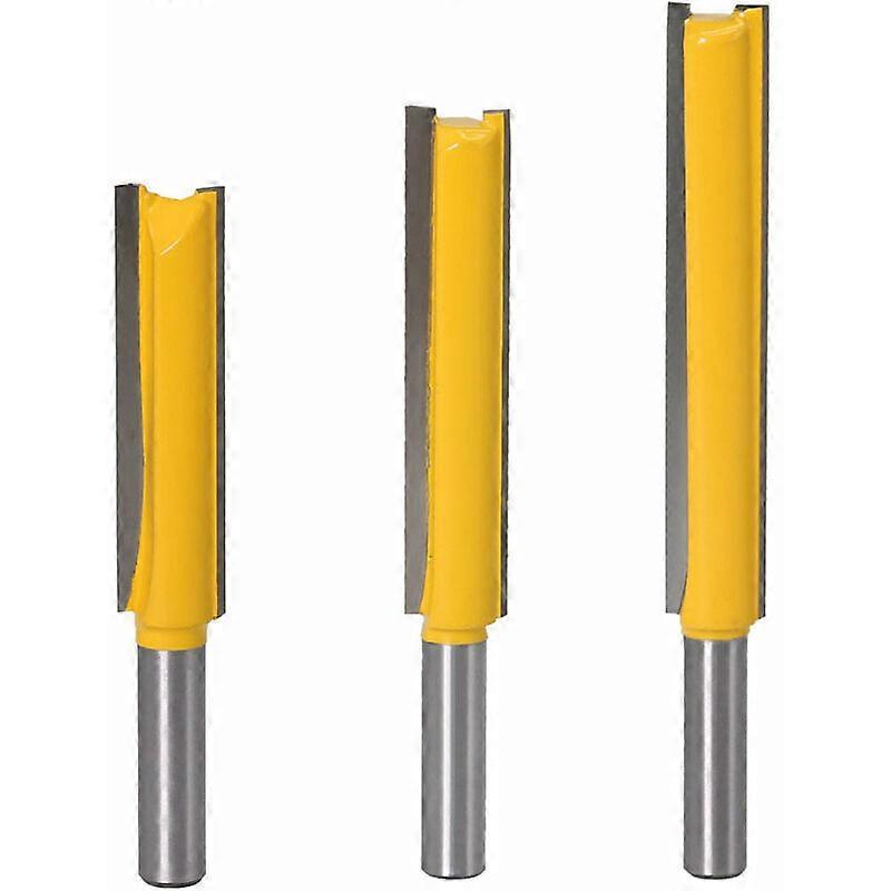 3Pcs 8mm Shank Extra long Milling Cutters, double-edged straight