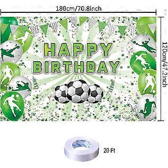 Football Happy Birthday Backdrop Banner - Big 70.8" X 47.2" Photo Background For Themed Parties & Decor