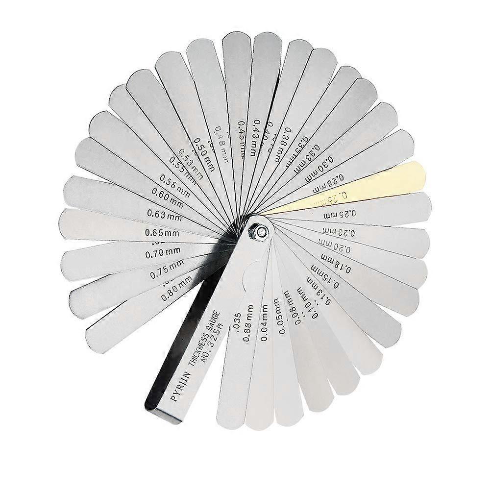 Feeler Gauge Set,32 Blades in Metric/Imperial Marking