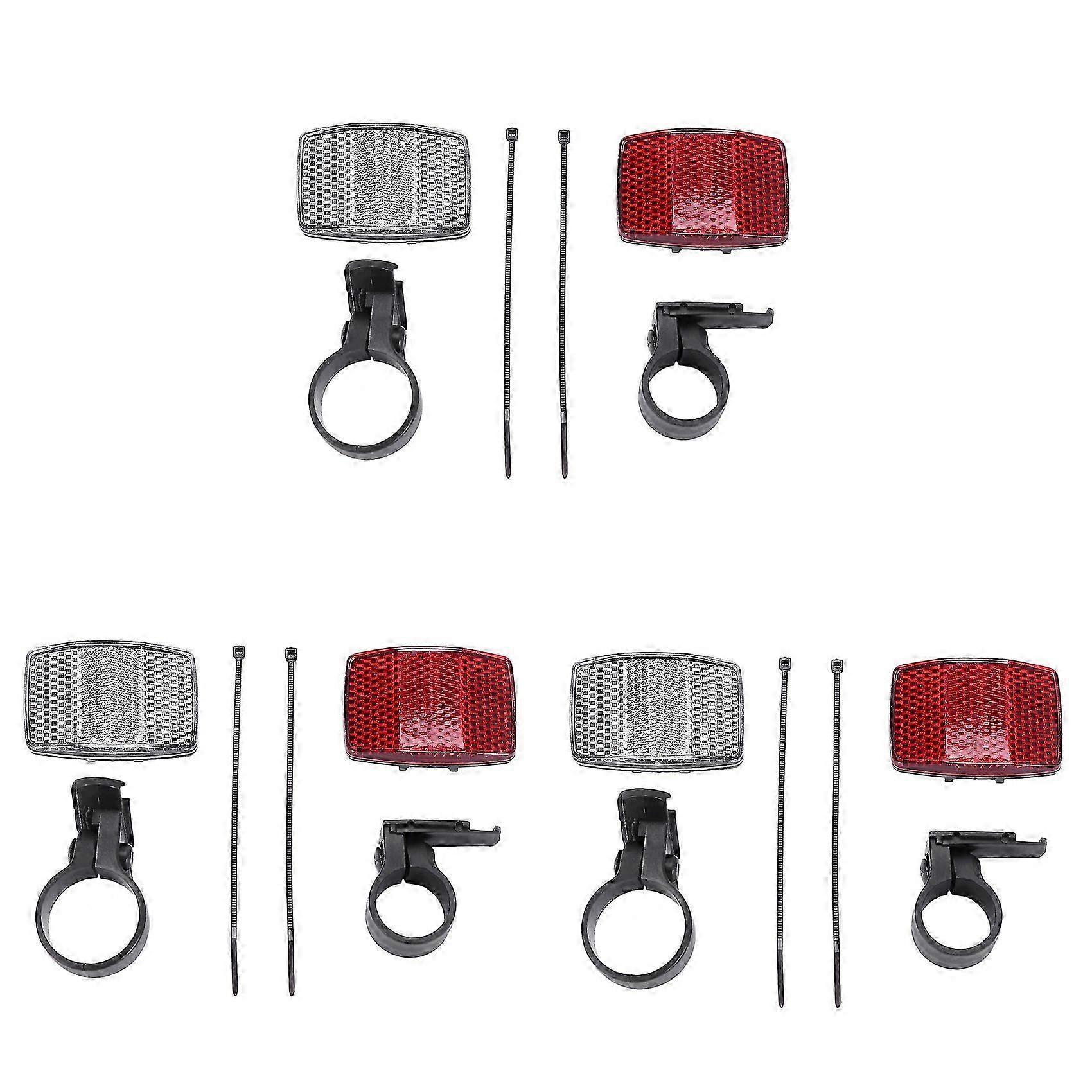 3 Pair Cycle Bicycle Bike Light Reflector Rear Front for Handlebar & Saddle Bar