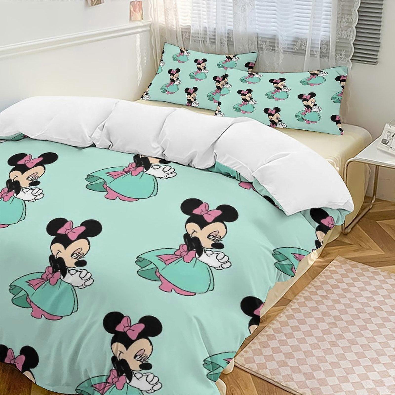 v4149  Bed Sheets Bedding Minnie MouseCartoon Collection 3-Piece Comforter Set, Personalized Bedding Decor for Kids And Teens  Bed Sheets  yuq4149