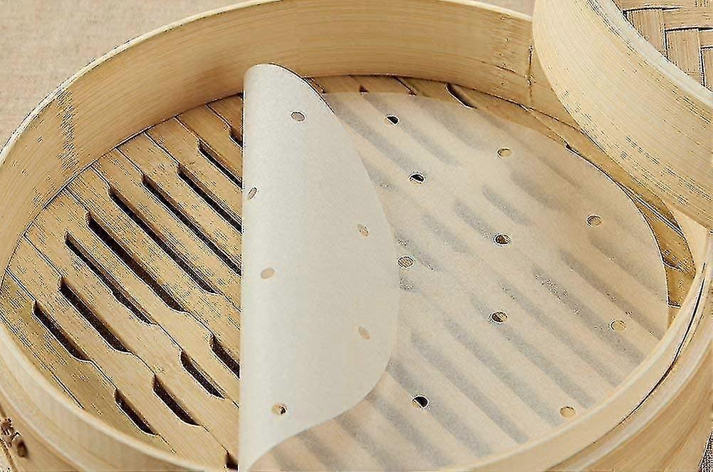 luft frityrgryte, bambus damper papir sett av 100