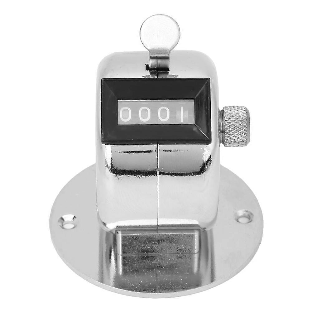 BERM Tally Counter 4-Digits Strumento di conteggio portatile in lega di alluminio argento con base