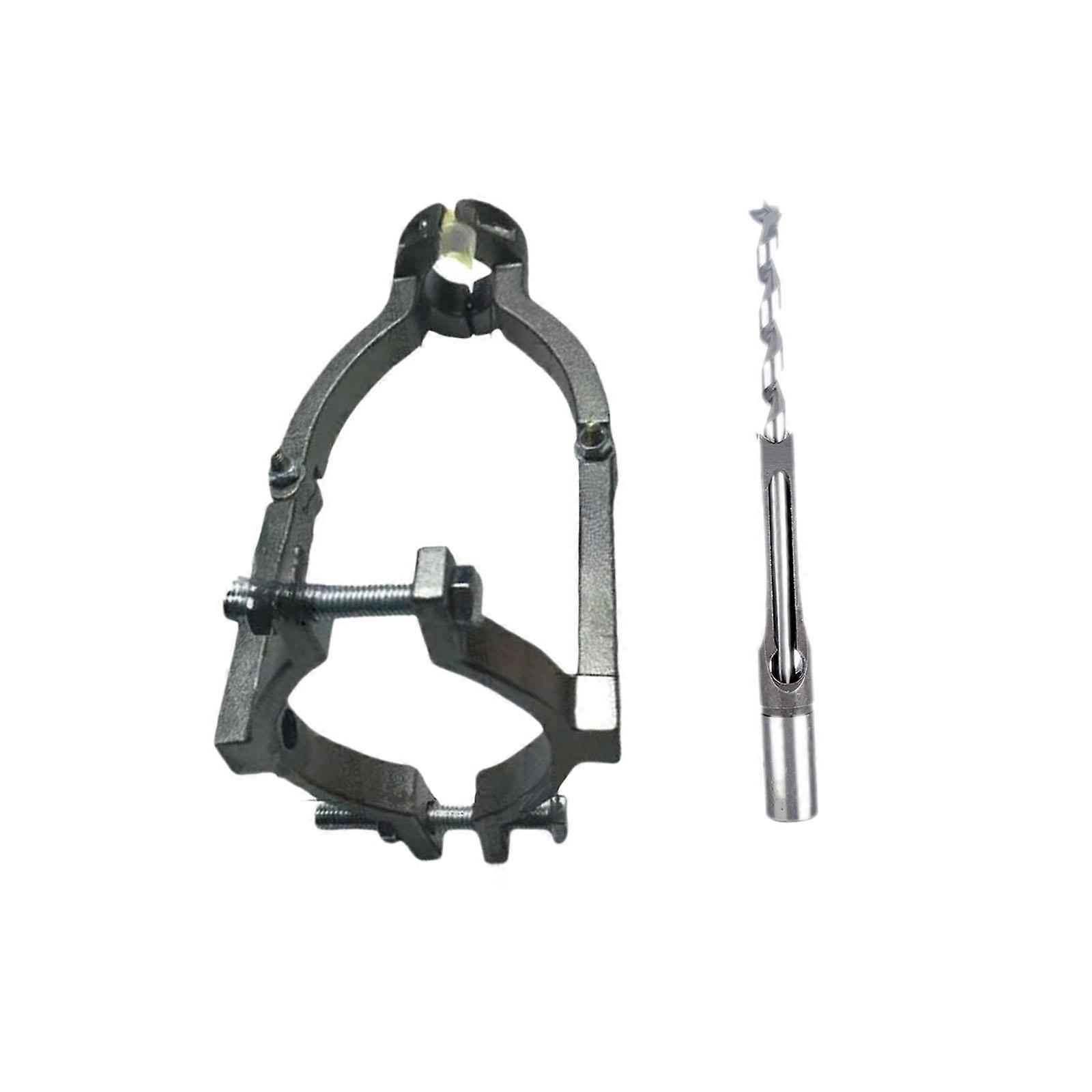 Square Hole Drill Bit Adapter Accessory Mortising Attachment for Drill Press Set A