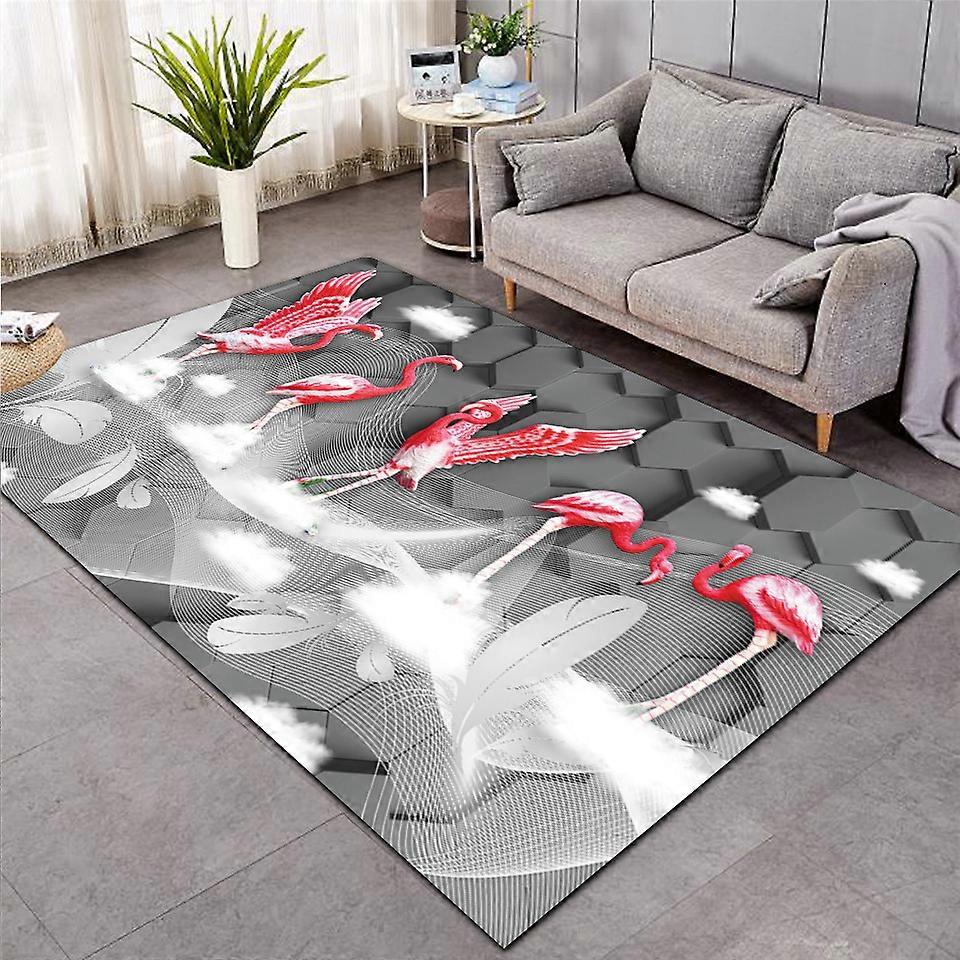 Μόδα Flamingo τροπικά φύλλα φύλλων τυπωμένη χαλί υπνοδωμάτιο μεγάλη κουβέρτα περιοχής αντιολισθητική για σαλόνι Home Alfombra Tapis Salon04