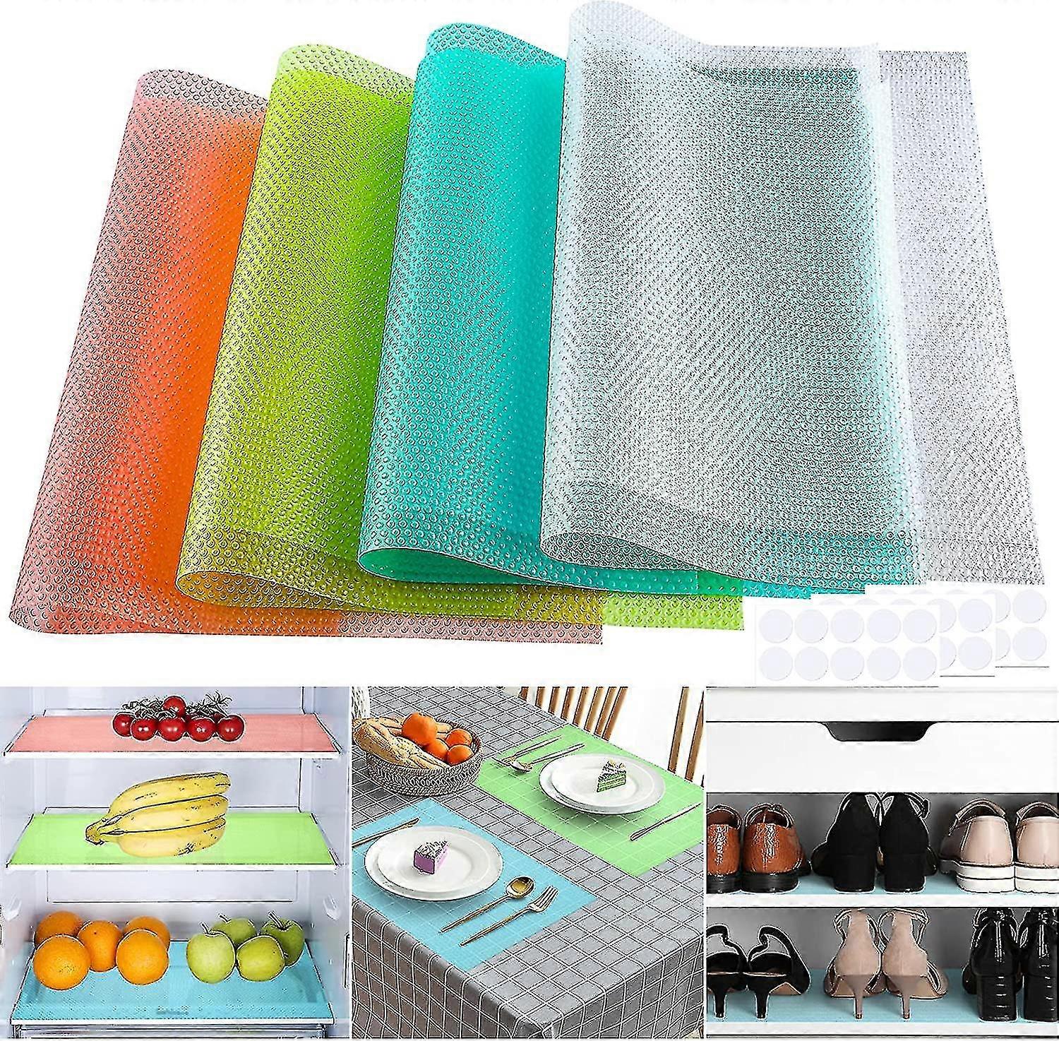 8st kylskåpsfoder, 45 * 29cm kylskåpsfoder kylskåpsmattor tvättbara kan skäras yu