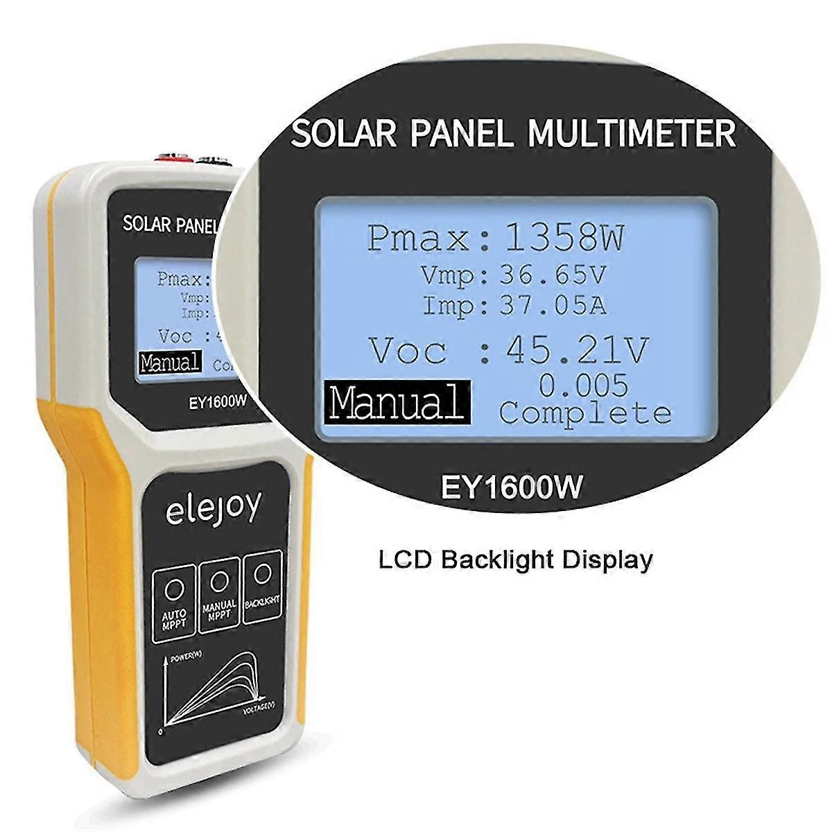 Fotovoltaický panelový multimeter Ey800w Tester solárnych panelov Tester napätia prúdu Merač výkonu Multimeter