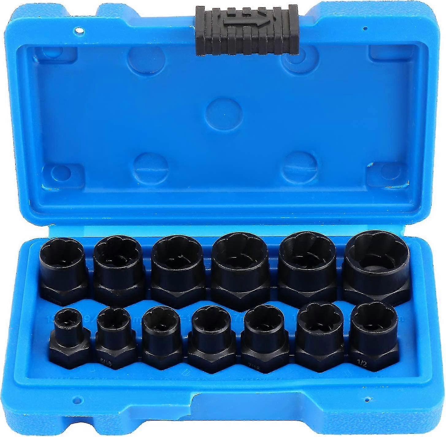 13pcs Twist Socket Set, 9.5mm Damaged Bolt Extractor, Handle Nut Extractor Socket Sets For Locking Wheel Nut Removal-jie