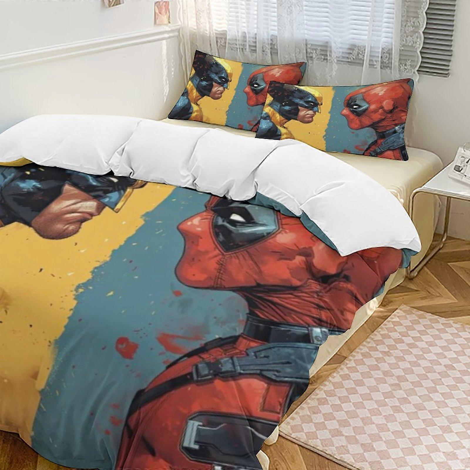 Komplet pościeli Gs113 Poszwa na kołdrę puchową Deadpool Komplet pościeli z mikrofibry Lekki 3-częściowy zestawLekki i wygodny SH113
