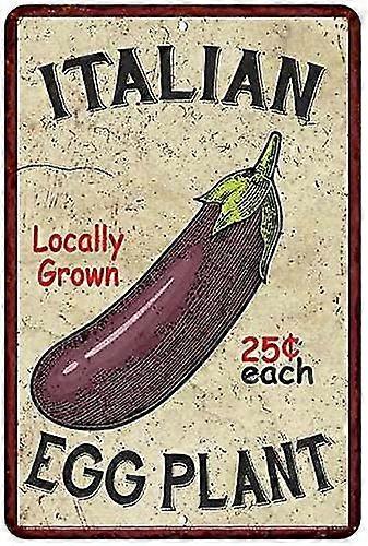 Cozinha de Berinjela Italiana Vintage Look Chic 8x12 Polegadas OU 12x16 Polegadas Acabamento Fosco Metal Mode 5194