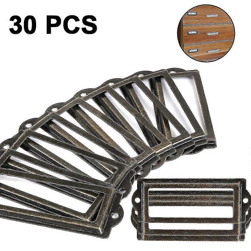 Metal Label Holders, 30 Pieces Vintage Labels Card Frame Holder Ancient bronze