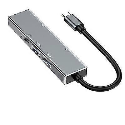 type-c naar HDMI-uitbreidingsdock, 6-in-1 hub met USB 3.0 SD/TF-ondersteuning