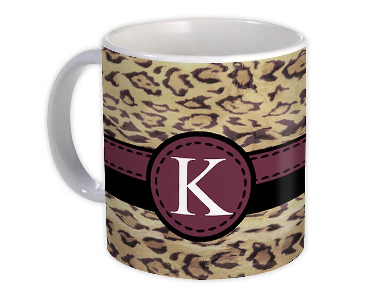 Gift Mug: Monogram Letter K Cheetah