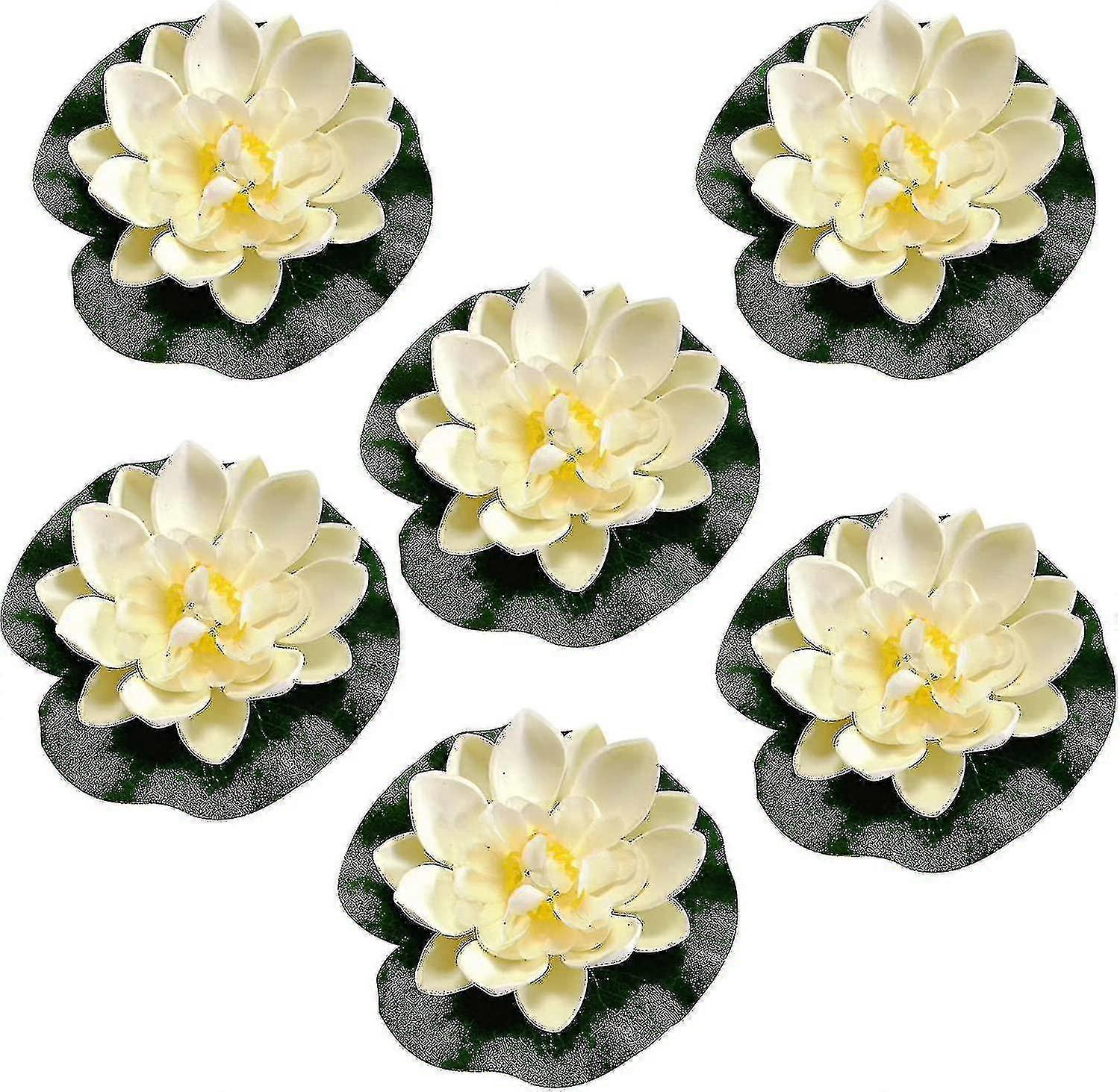 6 Pack Floating Flowers, Lotus Water Lilies, Artificial Water Lilies, Floating Water Lilies Zekai