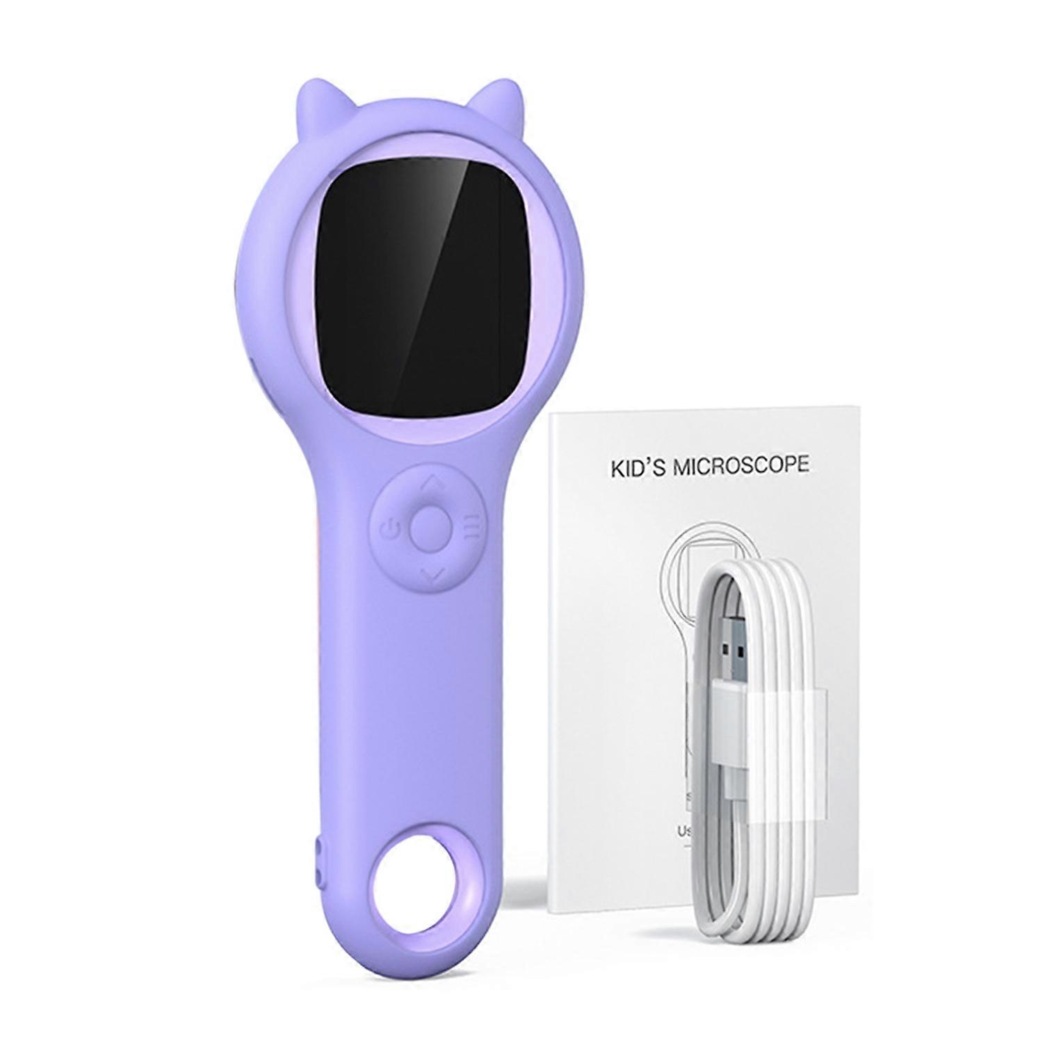 Kids Handheld Digital Microscope 2.0-Inch IPS Screen 500X Type-C Rechargeable Portable Pocket