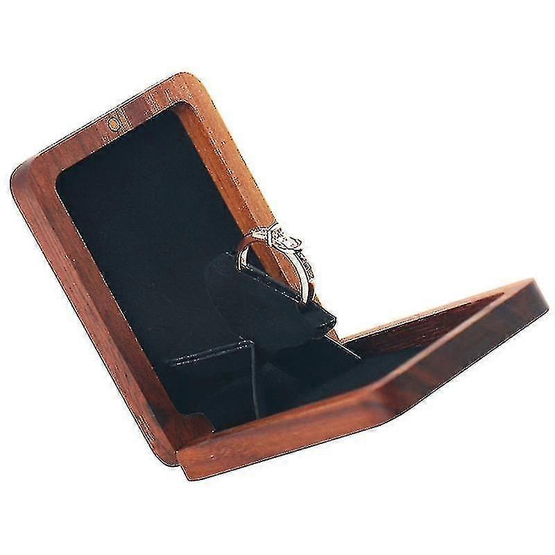 Wooden Ring Box For Proposal Ceremony Ring Box With Concealed Magnetic Closure