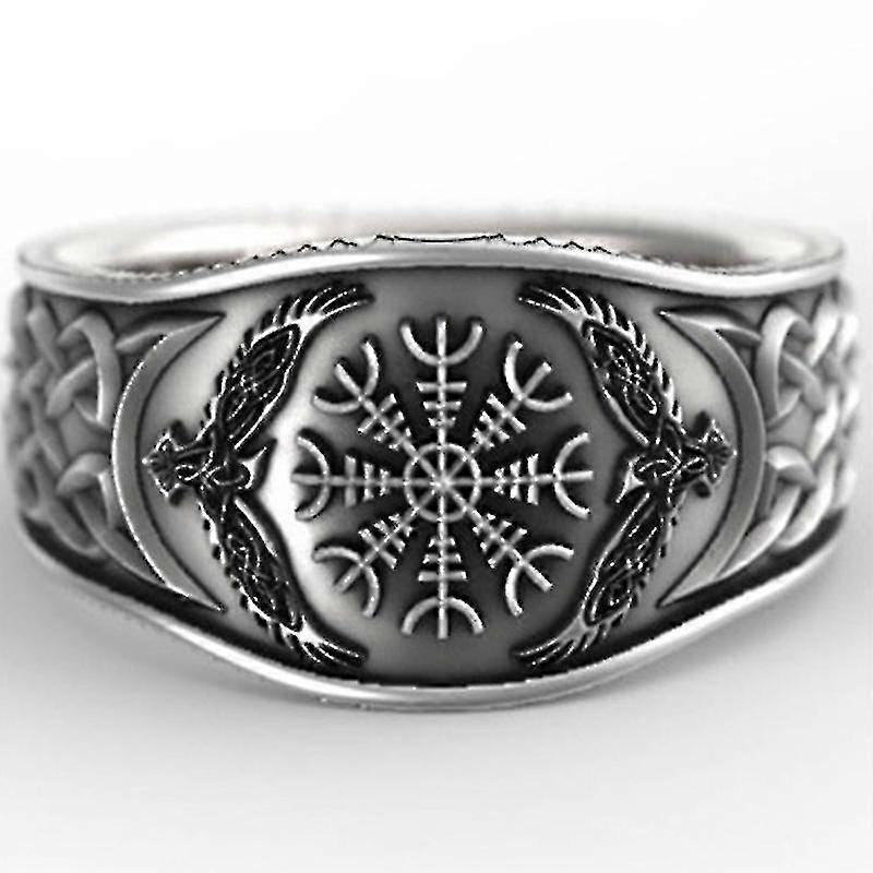 Antikes Silber Wikinger Celtic Compass Ring - Vintage Viking Celtic Compass Ring
