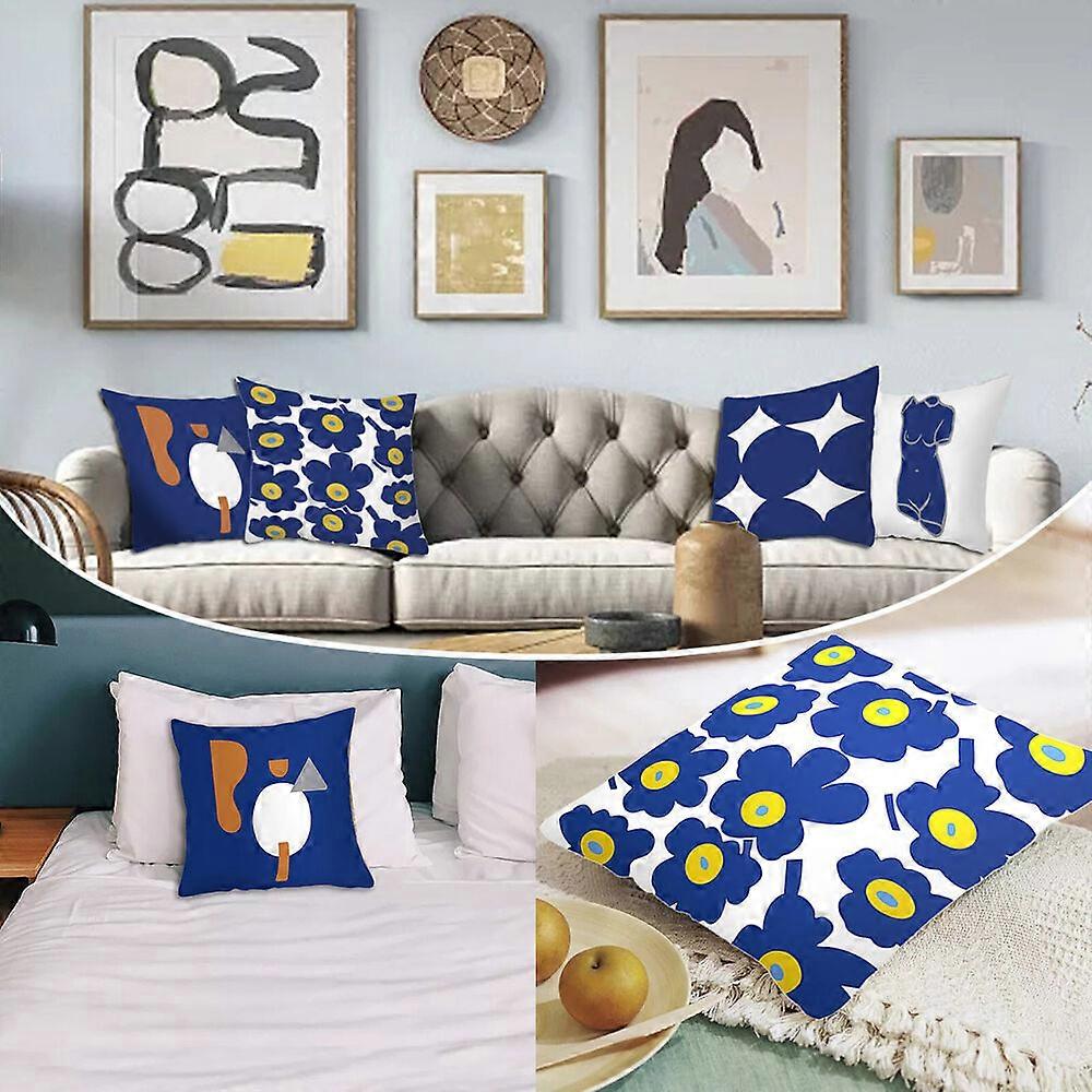 Double Side Printed Soft Plush Fuzzy Throw Pillow Covers 18x18 Inch Patterned