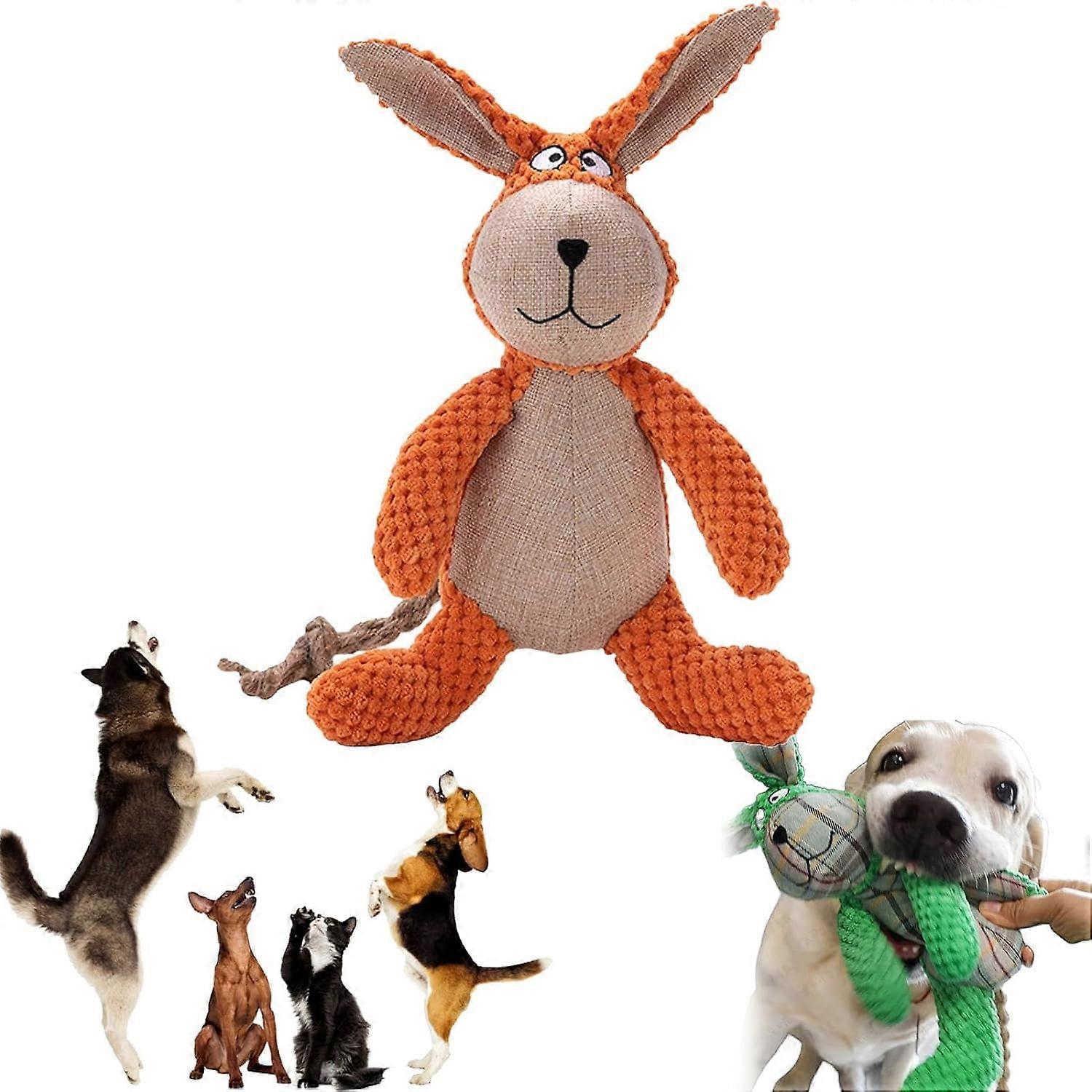 Robuste Lapin Chien Mâcher Jouet Squeaker Jouet Réutilisable Robuste En Peluche Indestructible Jouet