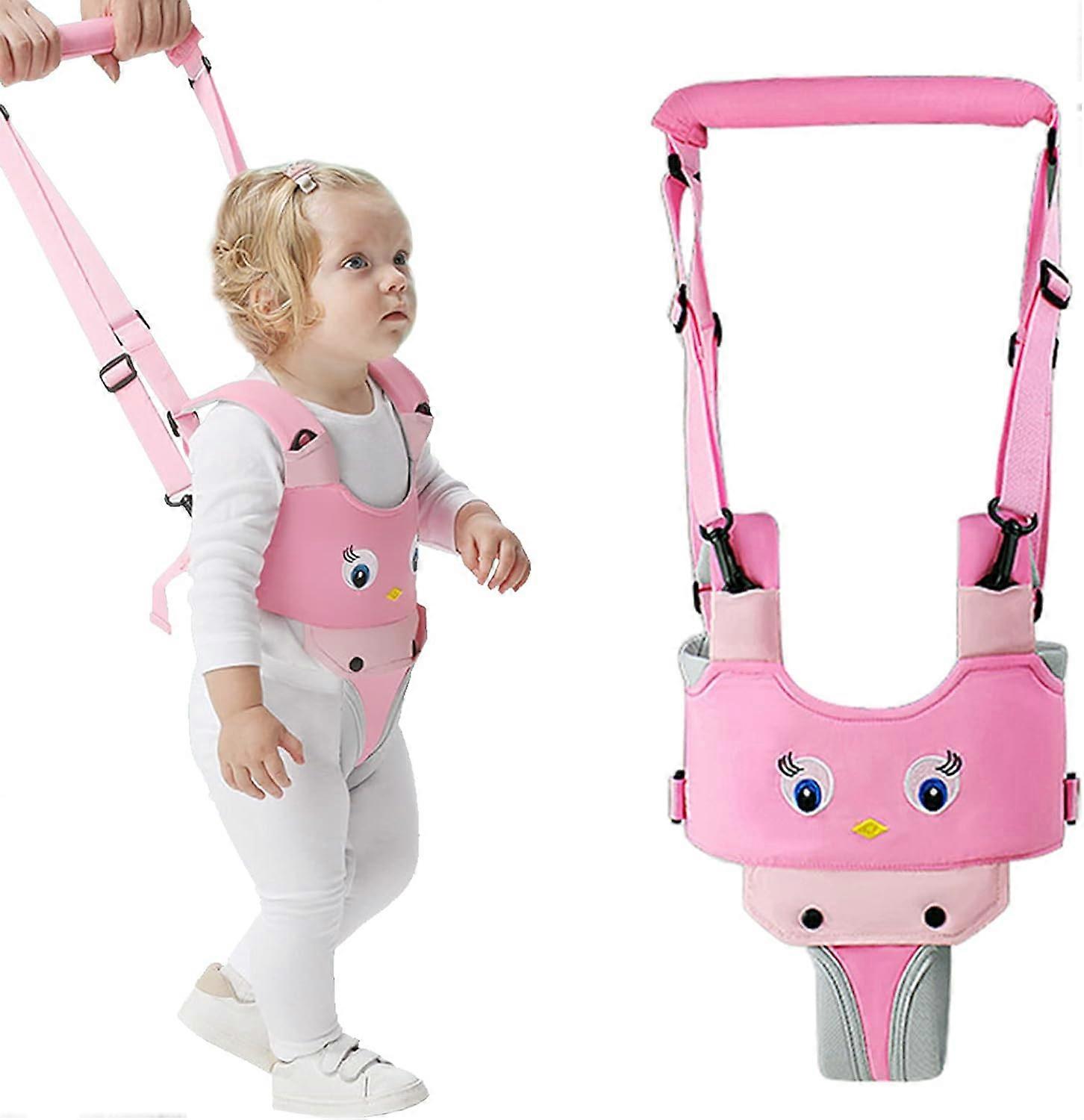 (Gray)Baby Walking Harness Adjustable Handle Toddler Walking Assistant Child Stand and Walk Learning Aid Infant Walking Belt Reins Kids Safety Harness