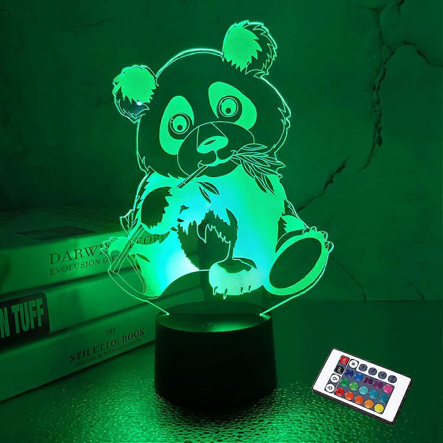 Panda Gifts,3D lamp Kids Night Light with Remote Control Cute
