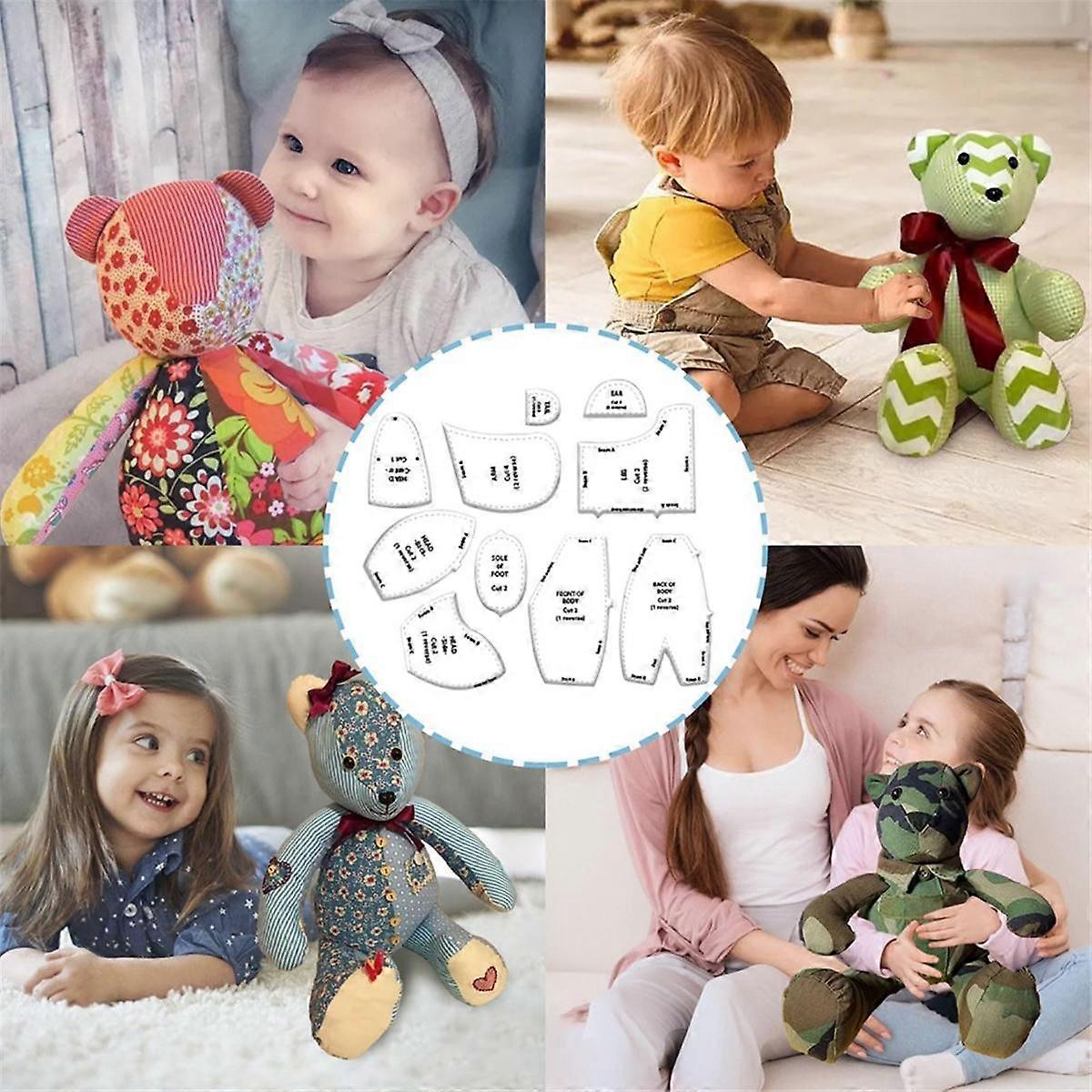 Memory Bear Template Lineal-Set, 10-teiliges Memory-Bear-Template-Lineal-Set passend für 15-Zoll-Bären-Tem