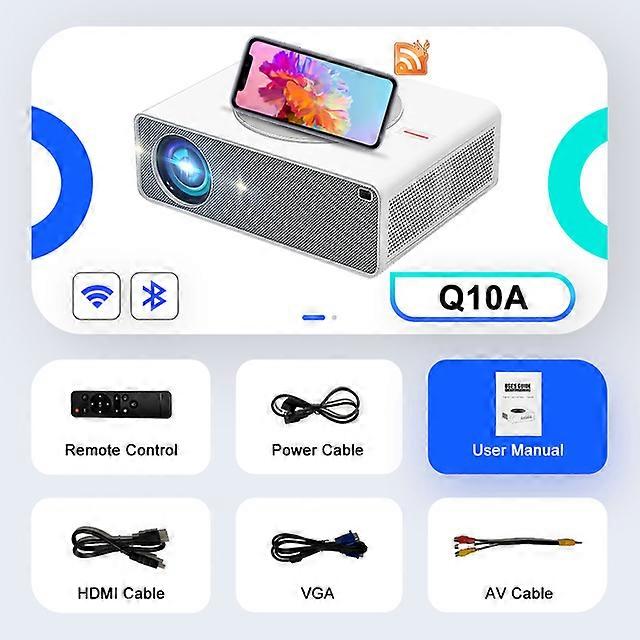 Q10 Android Projector Full HD 1080P Led Projector 6500 Lumens for Home Theater Projector Wifi HDMI USB Beamer Support 4K