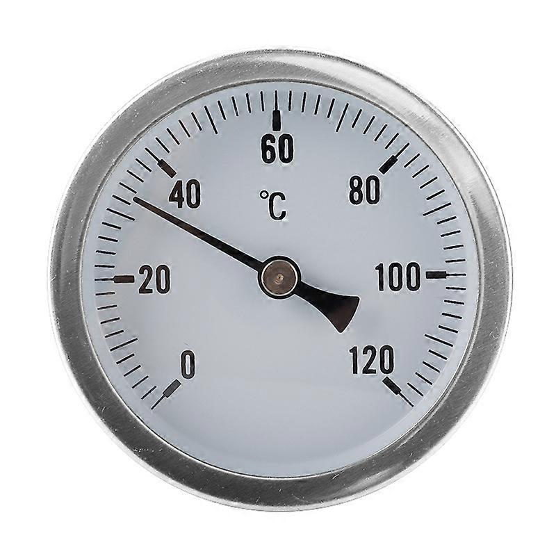 Termometer 0-120 rustfrit stål bimetal termometer 63mm industriel kedelrør termometer pointer digitalt termometer