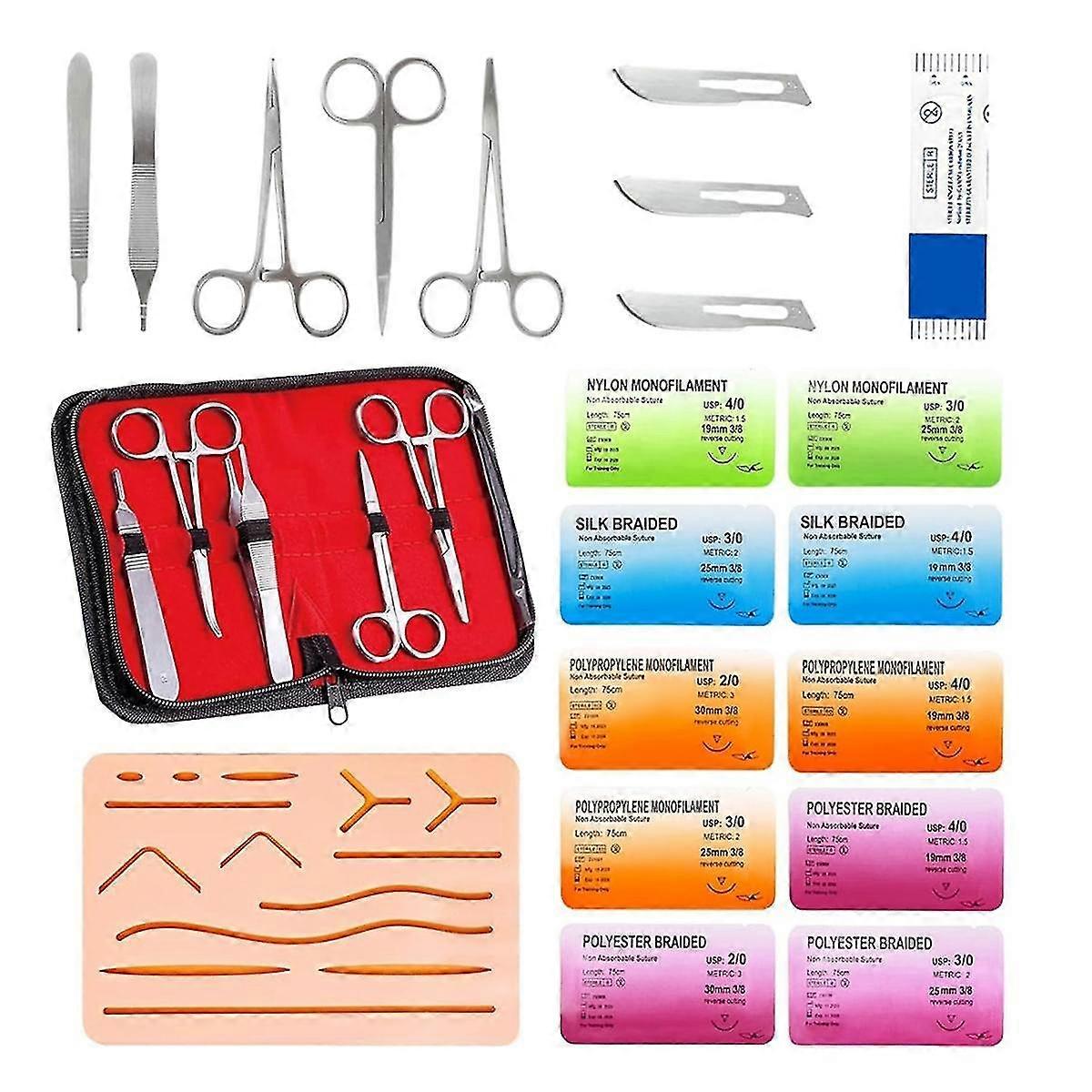 for Medical Students - Silicone Suturing Pad Suture Tools Practice Suture Threads and Needles