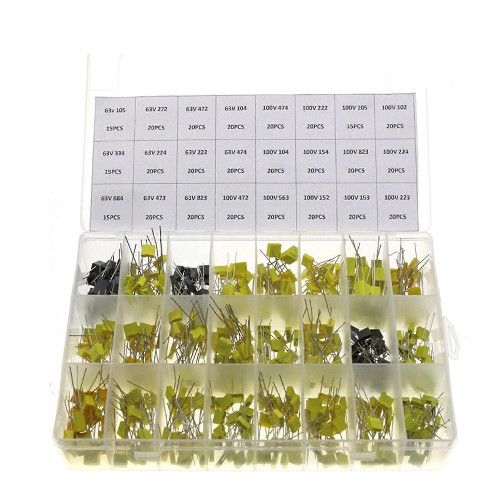 460PCS/BOX 63V-100V 102J-105J 24 Value Correction Capacitor Package Kits