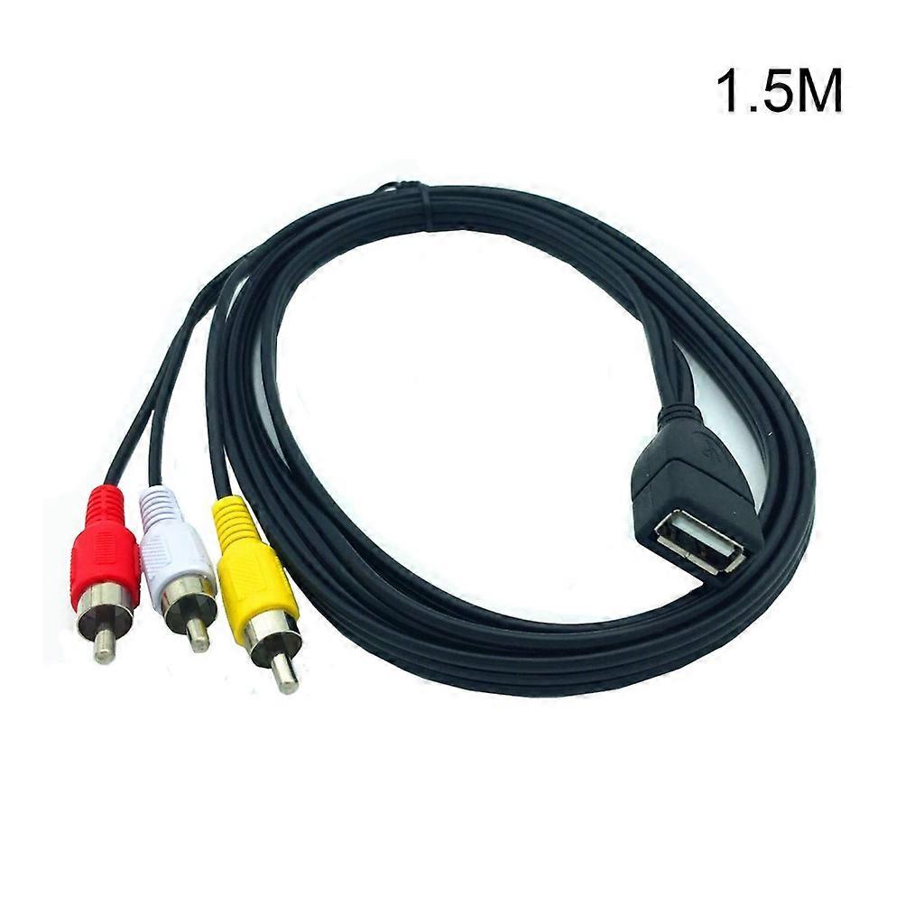 USB-zu-3RCA-Kabel USB-A-Buchse auf 3RCA-Stecker Video-Audio-Composite-Adapter