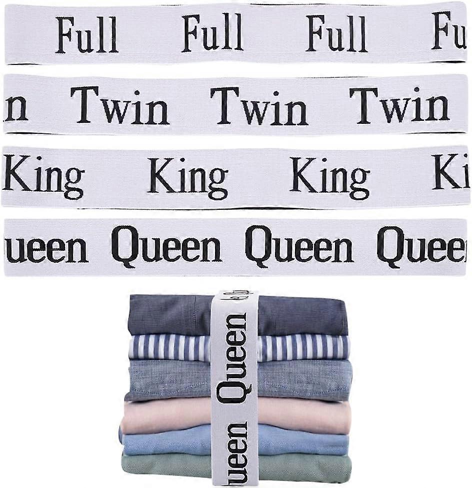 12 Pcs 4 Styles Sheet Bands for Organizing Sheet Keepers Closet Organization Elastic Polyester Labels Bed Sheet Organizer Bands King Twin Full Queen B