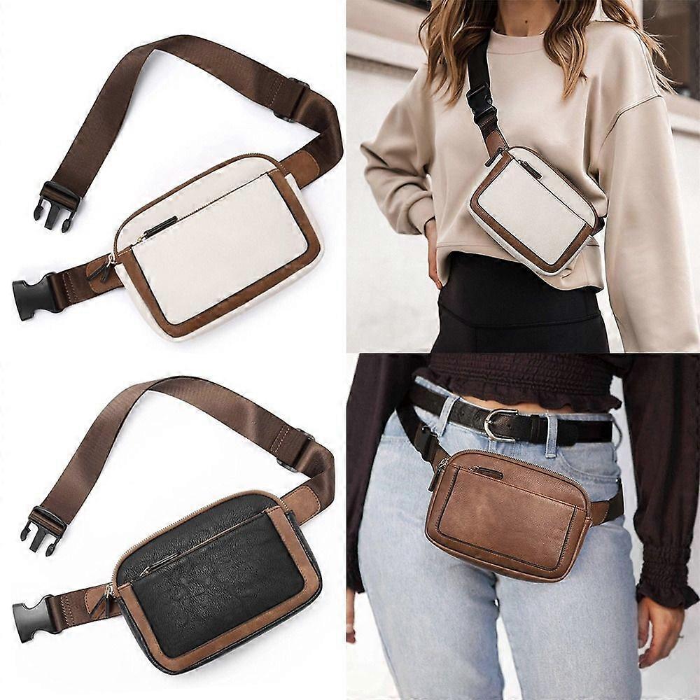 女性フェイクレザースリングバッグチェストファニーパッククロスボディトラベルスポーツショルダー