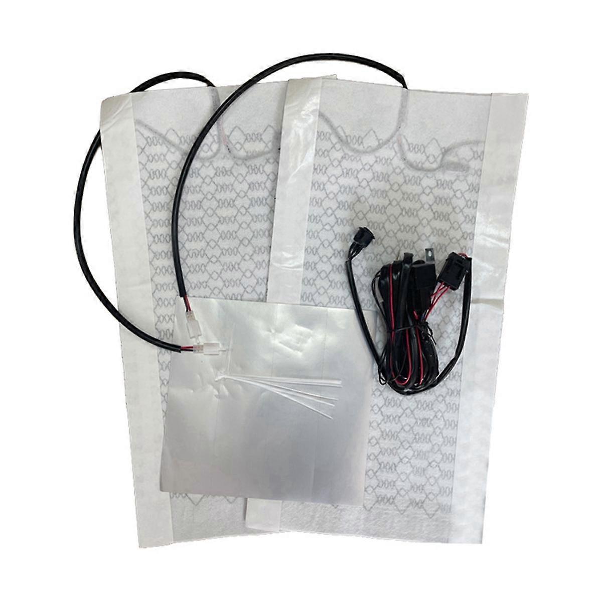 Universal Car Seat Heater Kit 12V Carbon Fiber Heating Pads 2 Level Dual Control Switch System Butt