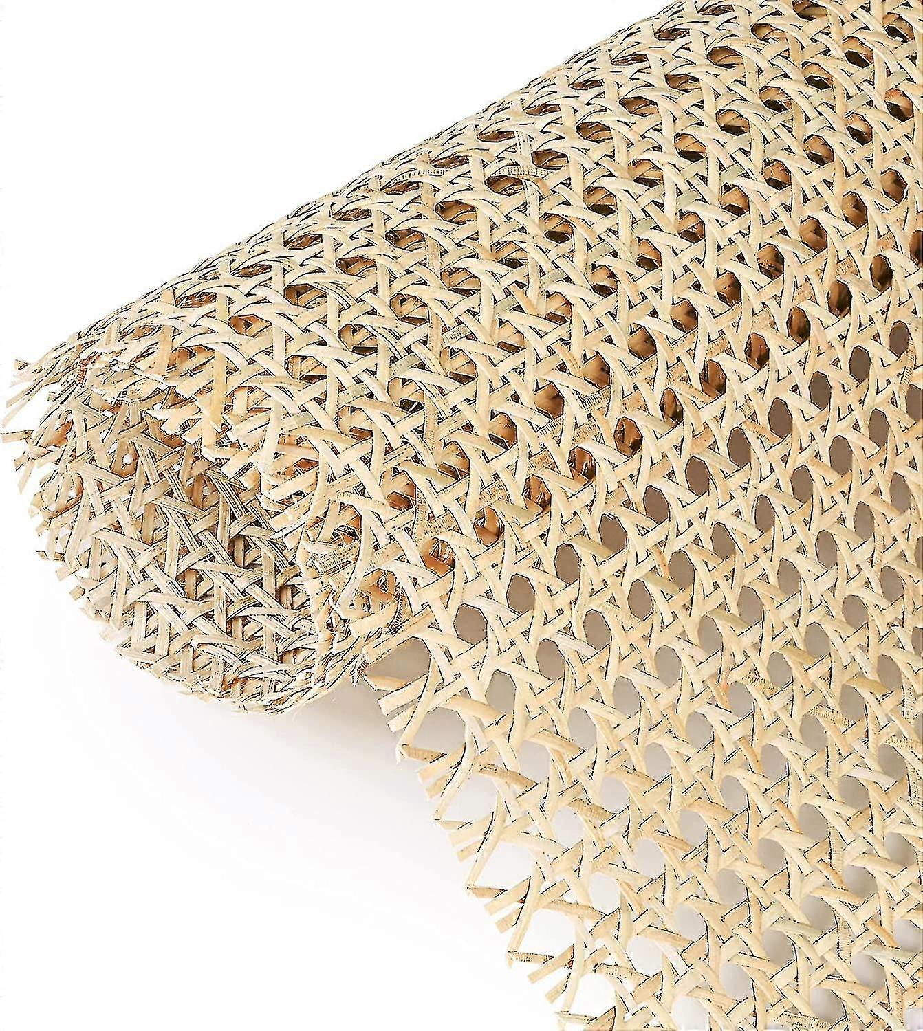 14" Wide X 3.3' Rattan Rattan Webbing Rolls For Rattan Projects, Rattan Webbing Boards, Natural Prewoven Open Mesh Rattan For Furniture Chair Cabinet