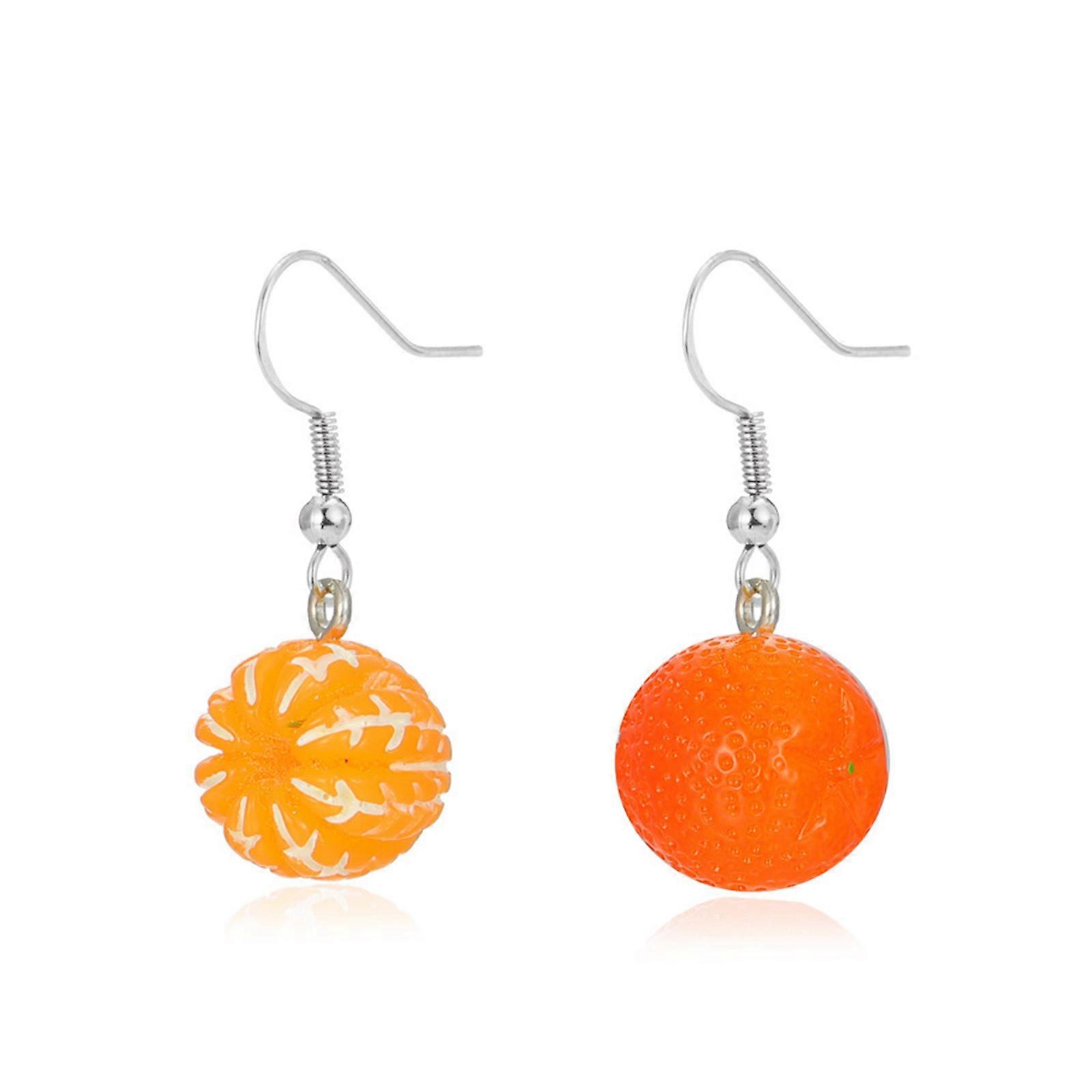1Pair for Creative Statement Dangle Fruit Earrings Fashion Cute Orange Fruit Ear