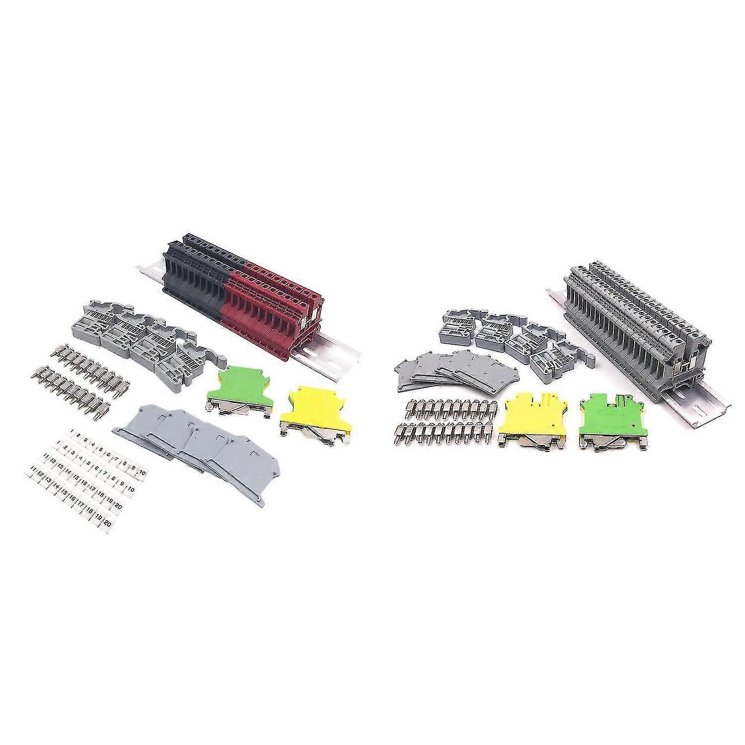 Rail Terminal Block Kit, Uk5n Terminal Block + Aluminum Rail