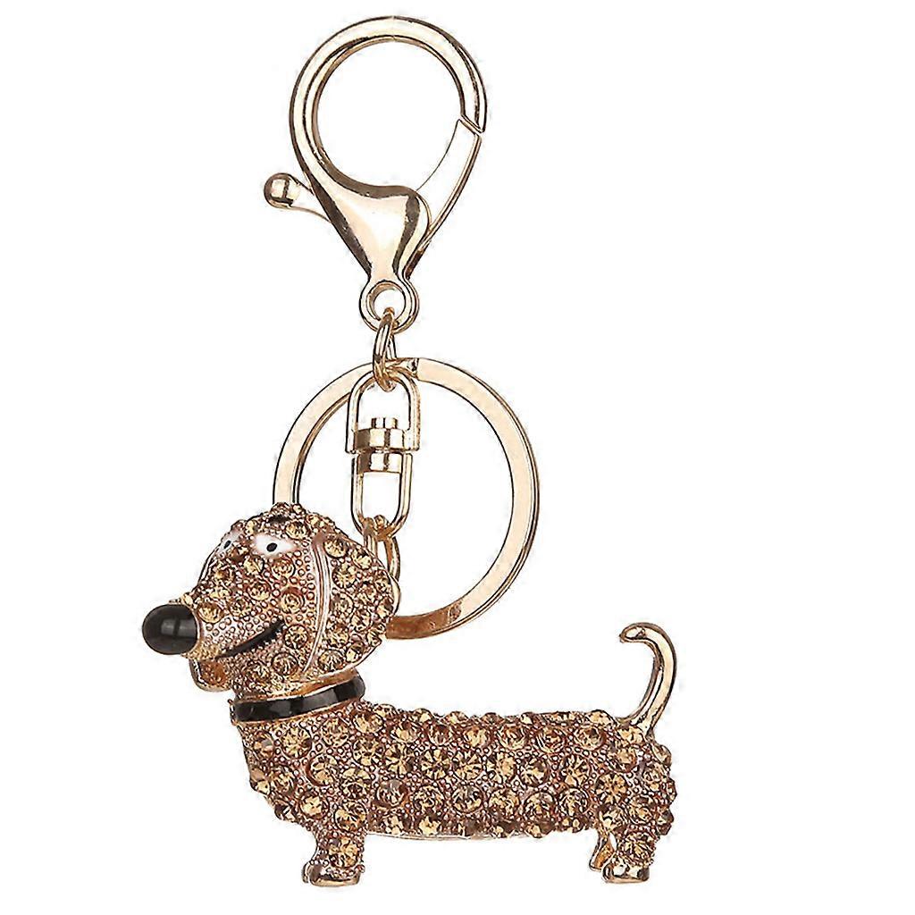 Belle teckel chiot pendentif porte-clés porte-clés bijoux pour sac à main d’école