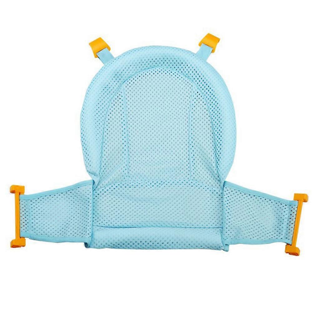 Baby Bath Seat Infant Bathing Seat Support Mat, Adjustable Comfortable Non-Slip Baby Shower Net Bathtub Sit Up Mesh-Blue