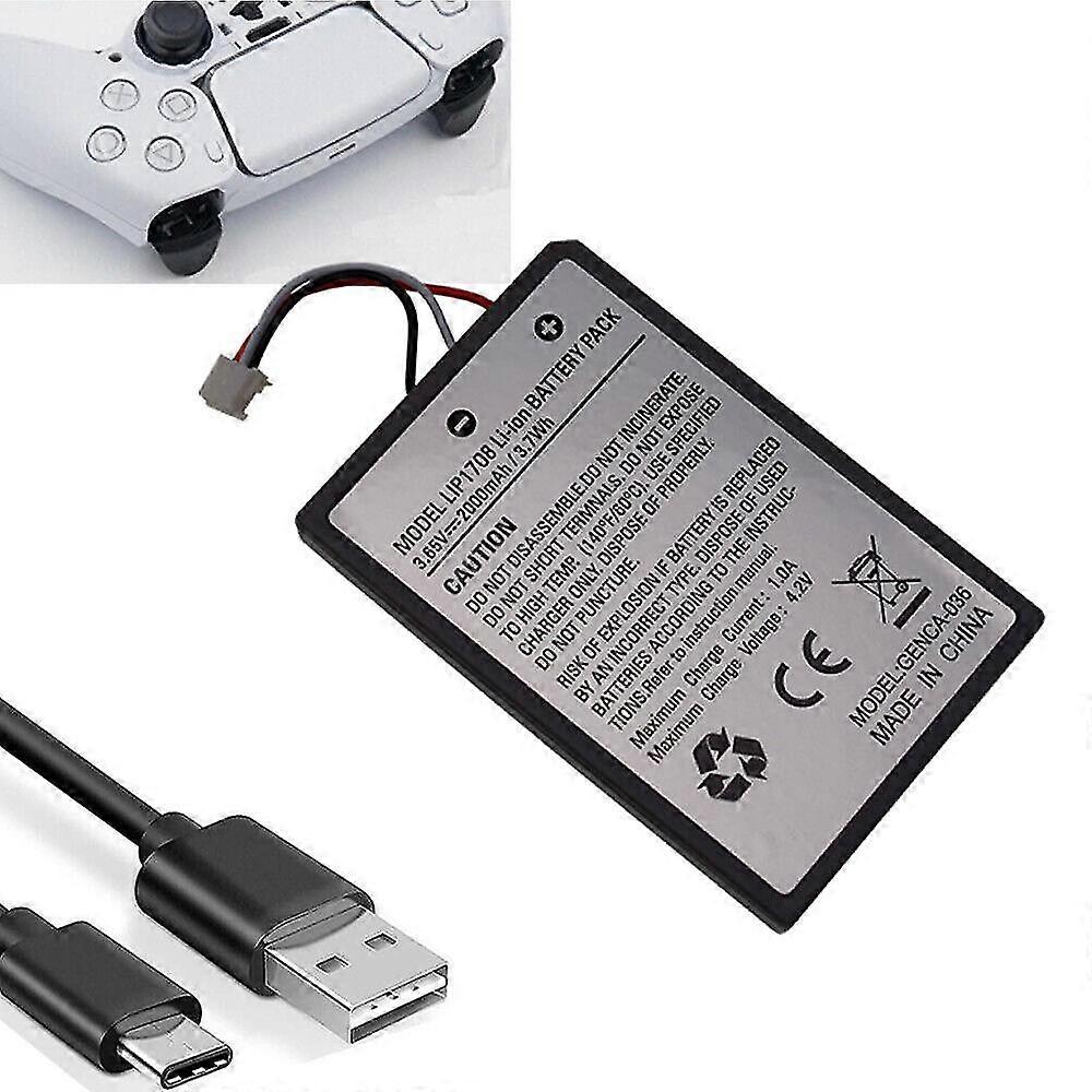 xjLip1708 Rechargeable Battery Compatible Sony Ps5 Dualsense Wireless Controller +cable